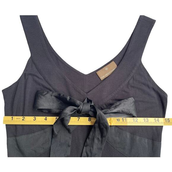Fenn Wright Manson Black Sleeveless Top with Satin Tie Front Bow - Size XS / S - Picture 4 of 8